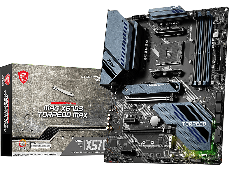 Placa base  - Msi 911-7D54-005 placa base am4 mag x570s torpedo max MSI