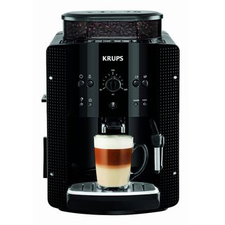 Cafetera express - KRUPS EA8108, 15 bar, 1450 W, 2 tazas, Negro