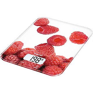 Balanza de cocina - BEURER KS19 Berry, 5 kg, Blanco y Rojo