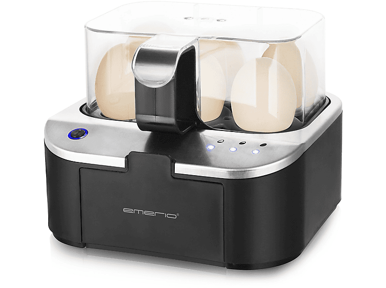 EMERIO EB-123177.1 SCHWARZ/CHROM Eierkocher(Anzahl Eier: 6)