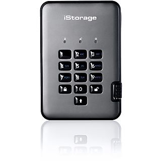 Disco duro externo 5 TB - ISTORAGE IS-DAP2-256-5000-C-G, 2,5 ", HDD, SSD, Negro