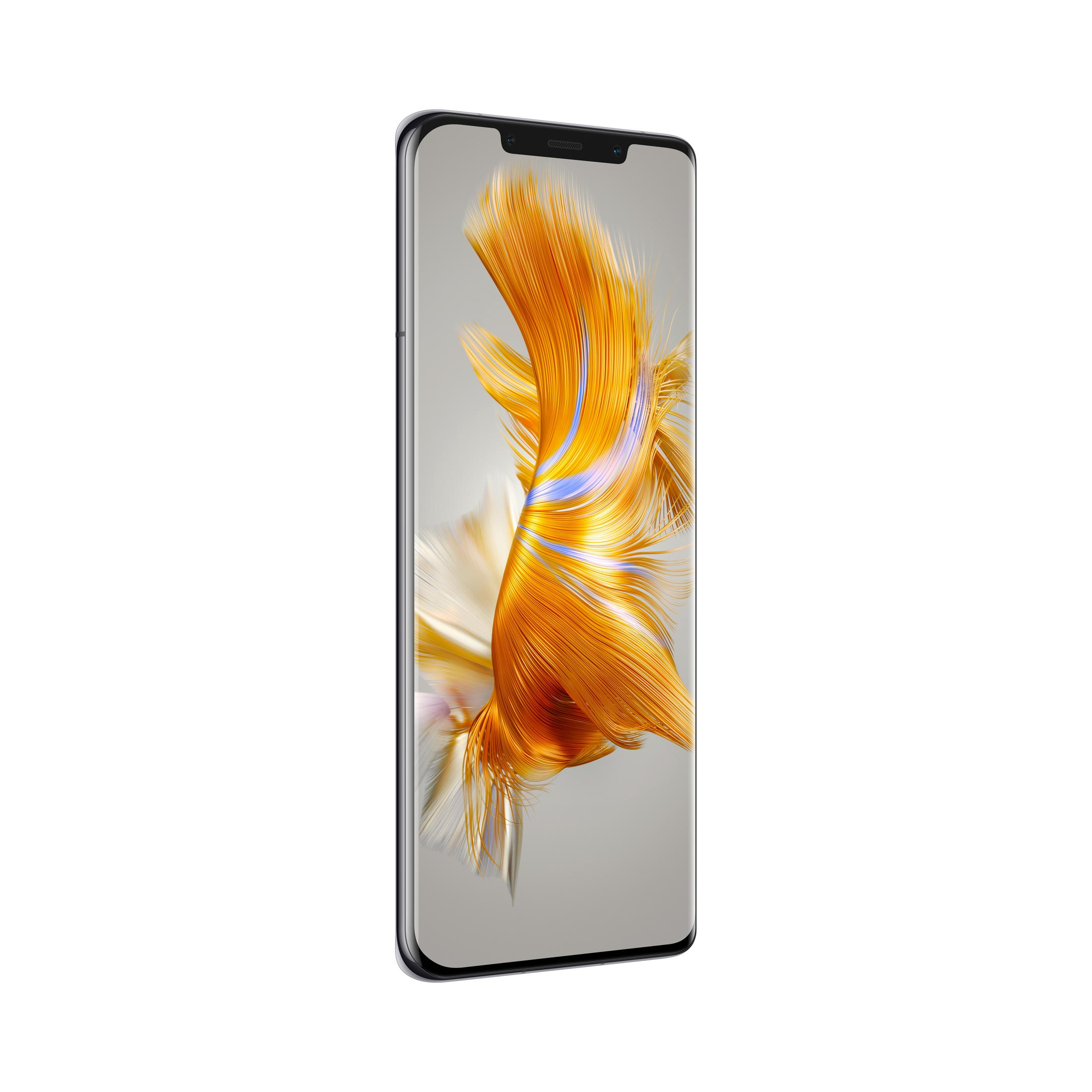 Ein Smartphone mit abgerundeten Kanten, das einen bunten Hintergrund zeigt.