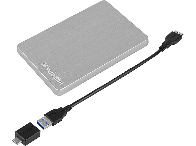 VERBATIM 53663 1TB STORE ‘N’ GO SILBER, 1 TB HDD, 2,5 Zoll, extern, Silber