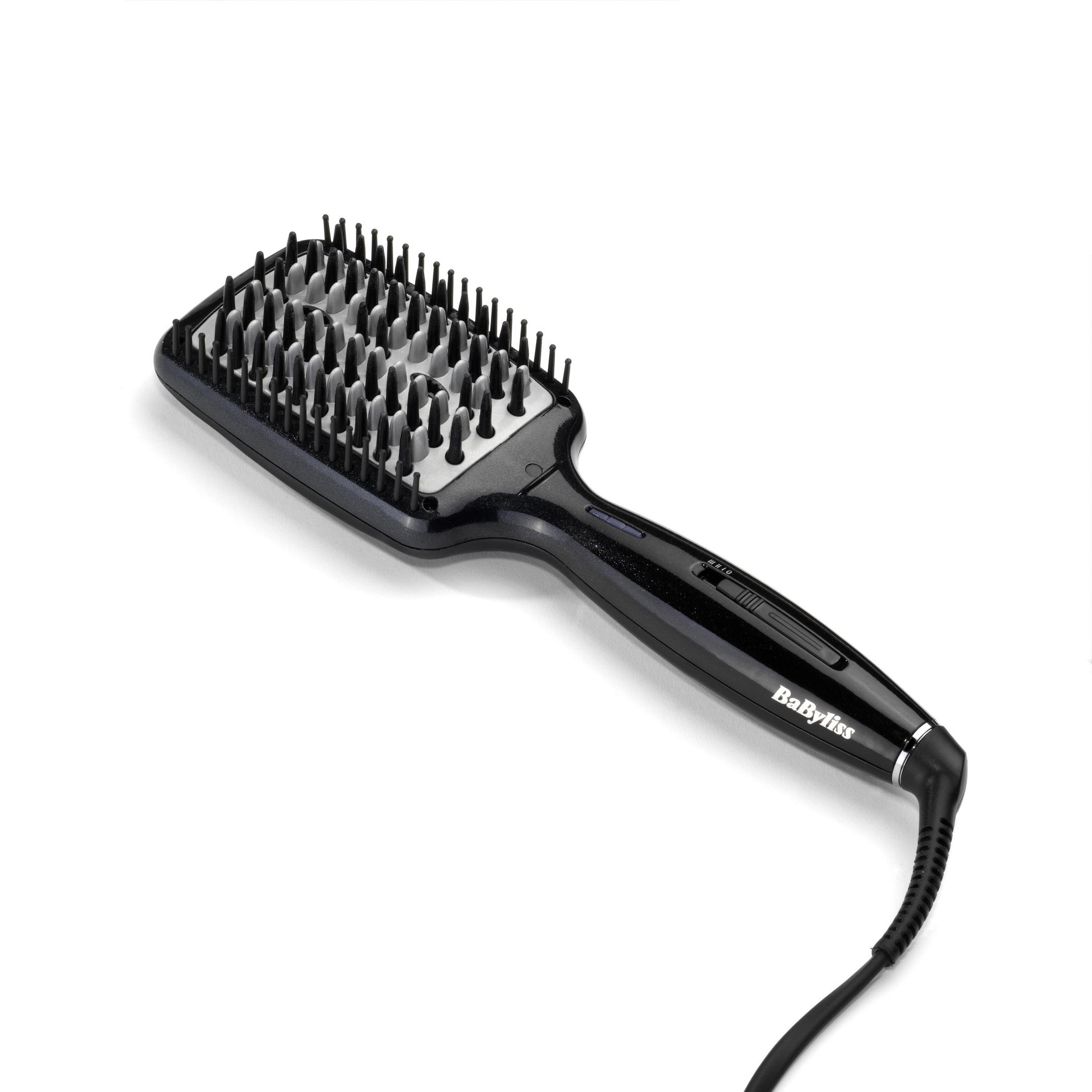Cepillo alisador de cabello Babyliss negro.
