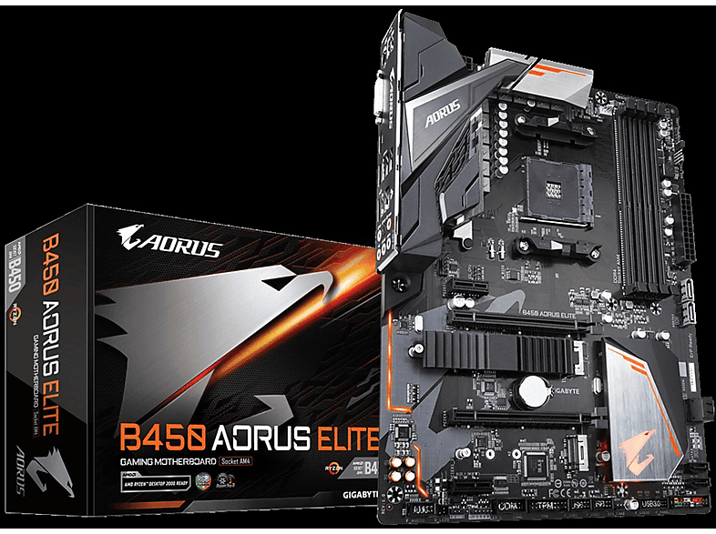 Placa base  - B450 AORUS ELITE GIGABYTE