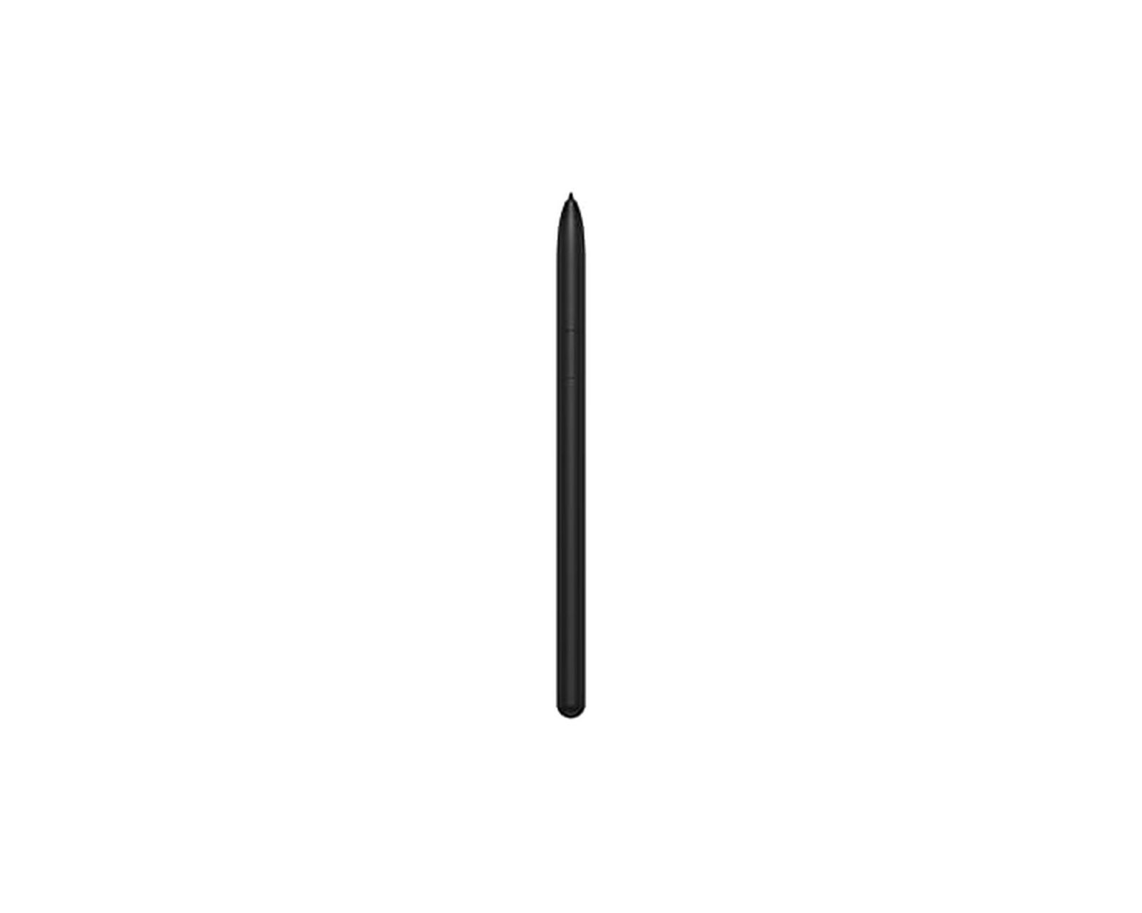 Ein schwarzer Eingabestift auf weißem Hintergrund.