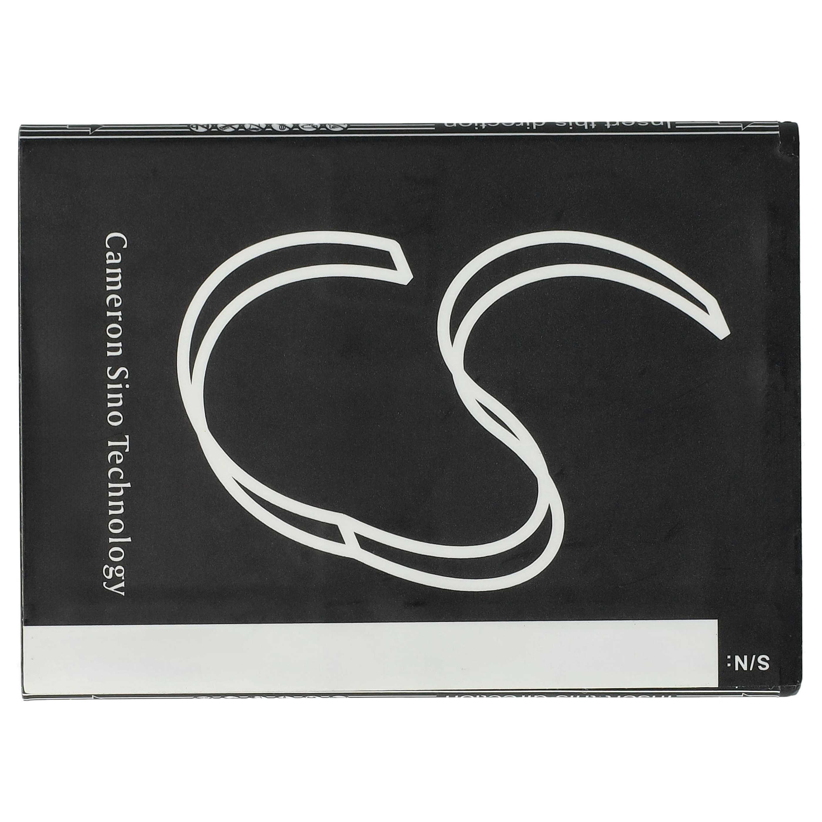 Schwarzes Akku-Pack mit "CS"-Logo und Text. Unten ein weißes Rechteck.