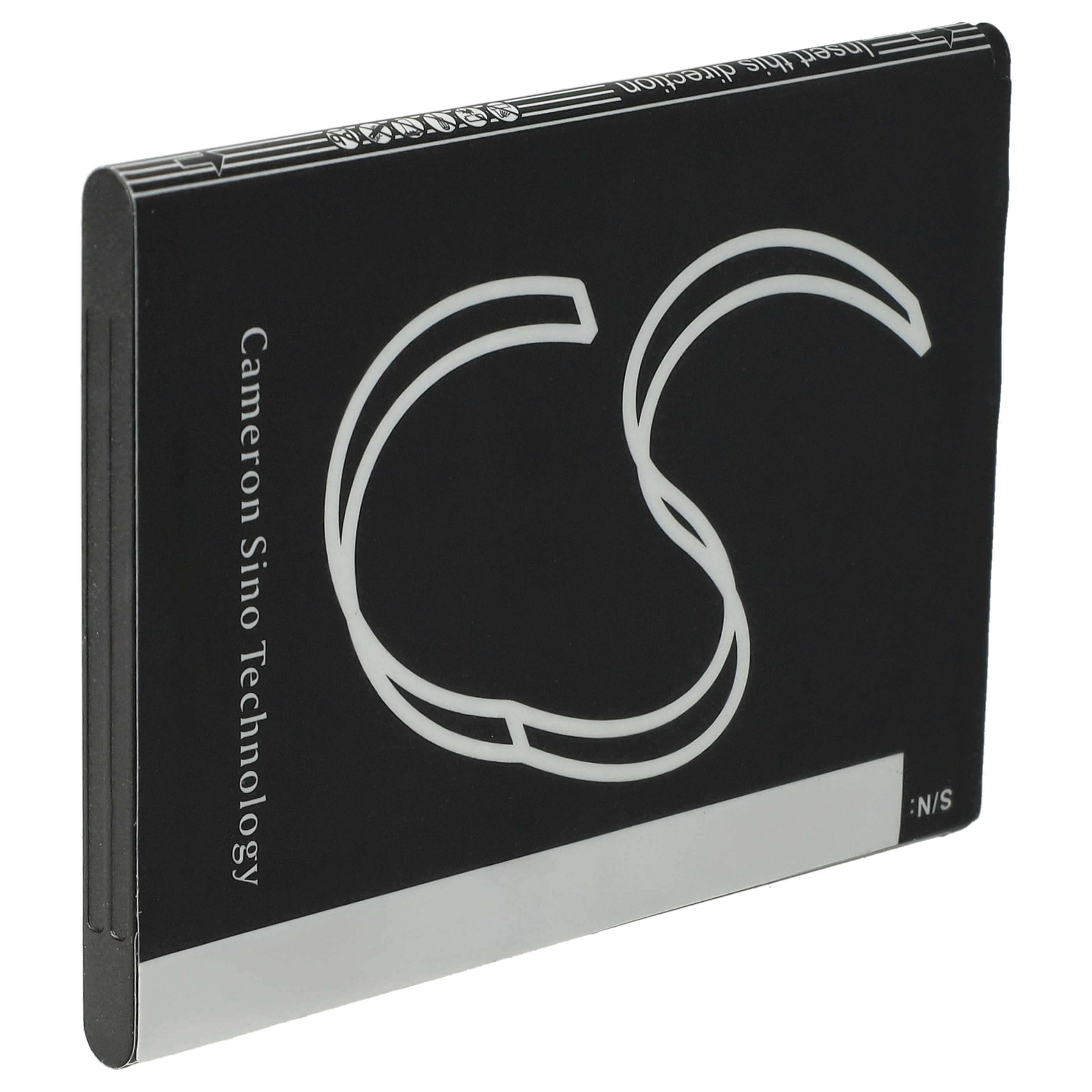 Ein schwarzer Akku mit weißer Beschriftung und großem, stilisiertem 'CS'-Logo.