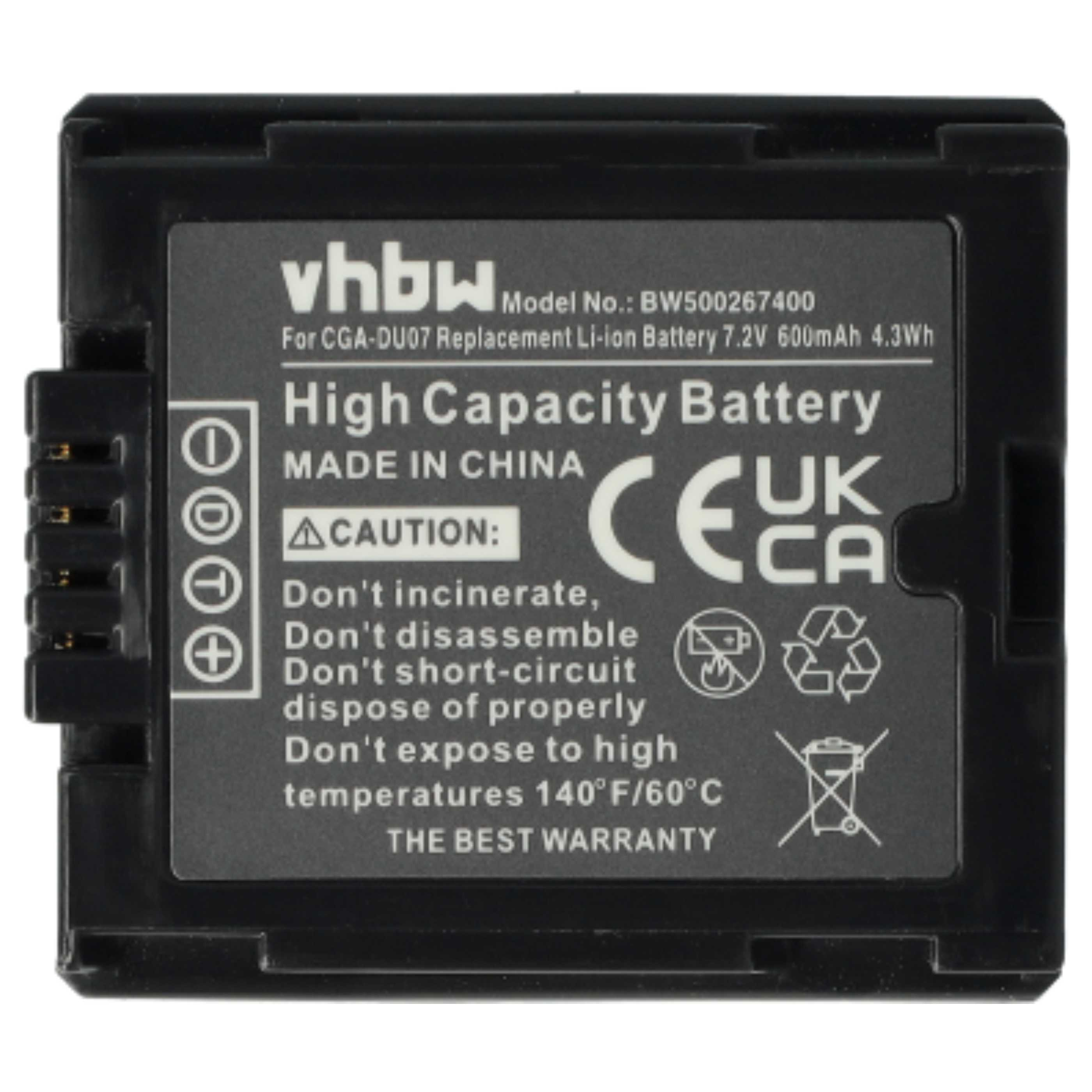 Eine schwarze Batterie mit Text auf grauem Hintergrund.
