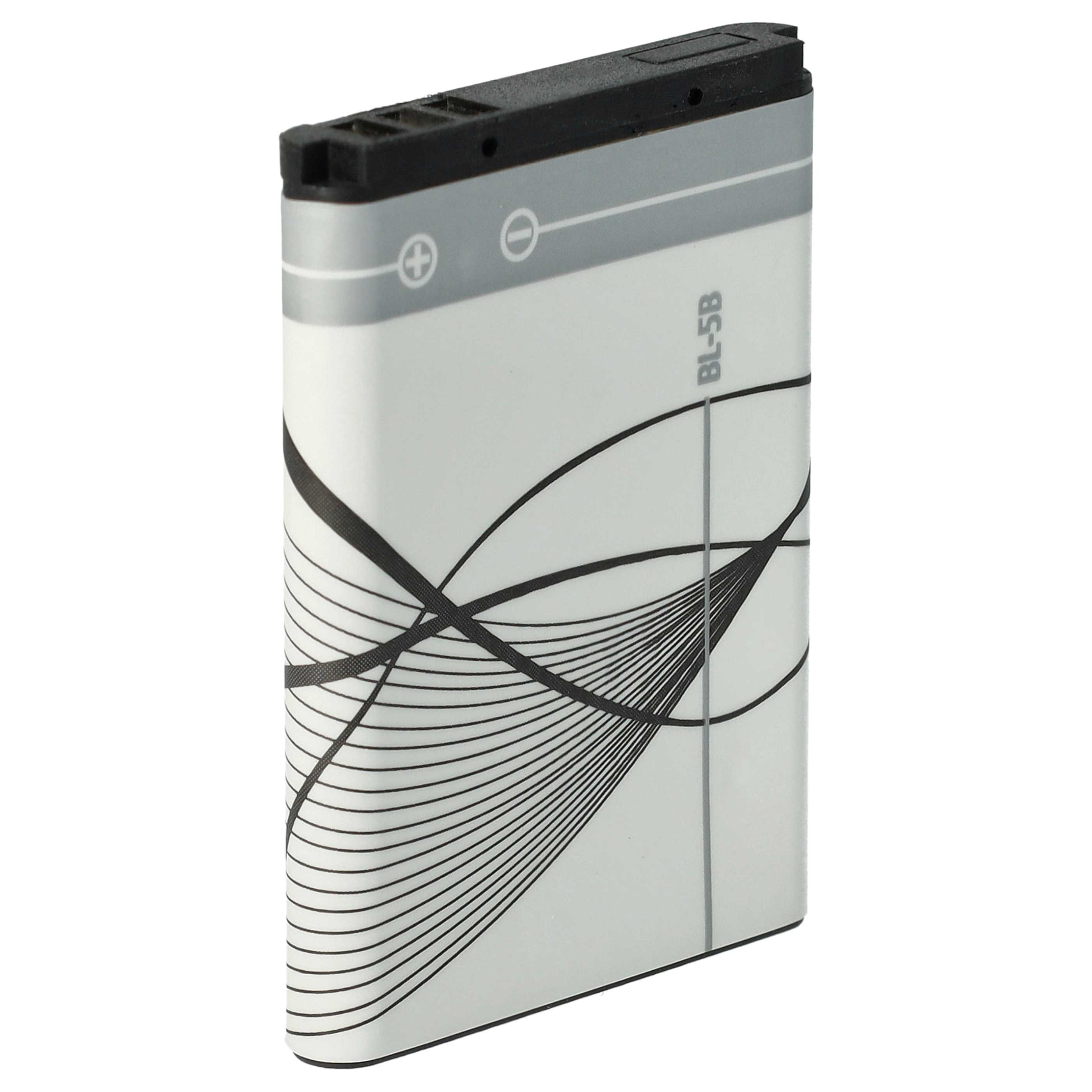 Weiße Batterie. Schwarze Linien und Text auf der Oberfläche. Schwarze Ober- und Unterseite.
