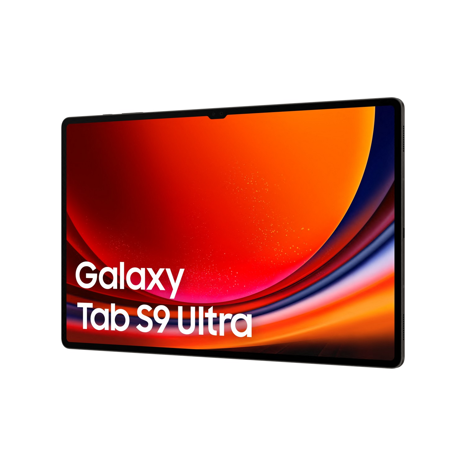 Samsung Galaxy Tab S9 Ultra Tablet mit farbenfrohem Display vor Weiß.
