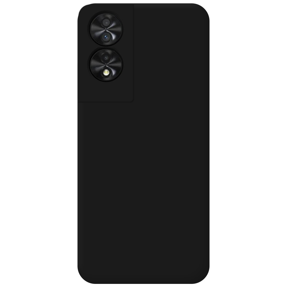 Custodia per telefono nera con due fotocamere su una sezione rettangolare.