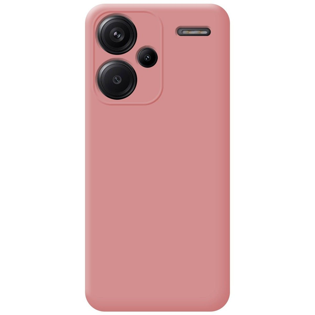 Custodia per telefono rosa con due obiettivi. Il retro di un telefono è visibile.