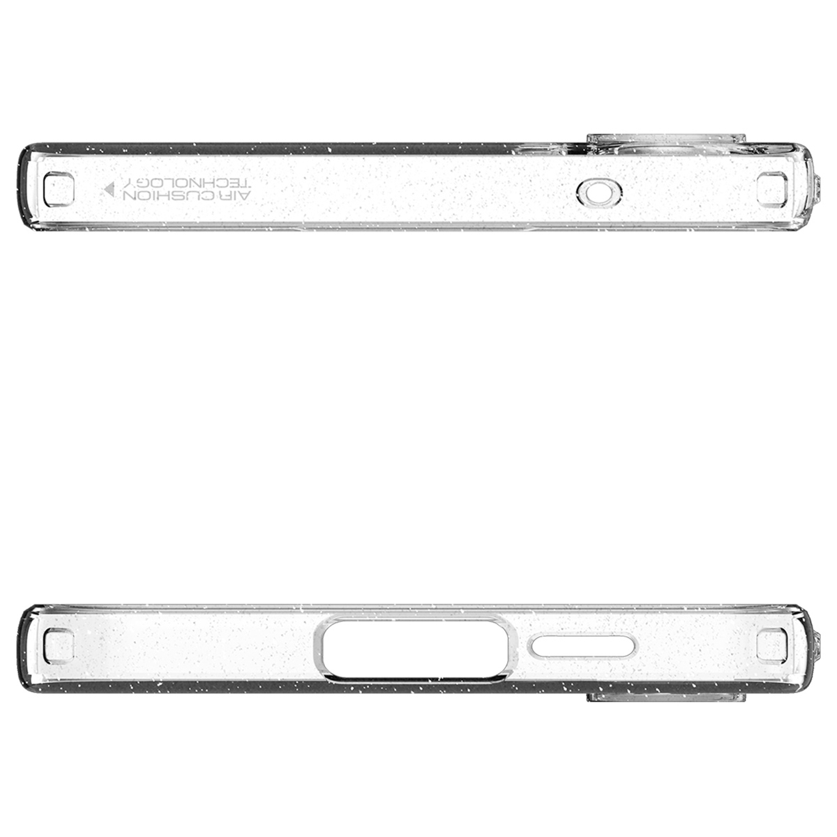 Transparante telefoonhoes met Air Cushion Technology en uitsparingen.