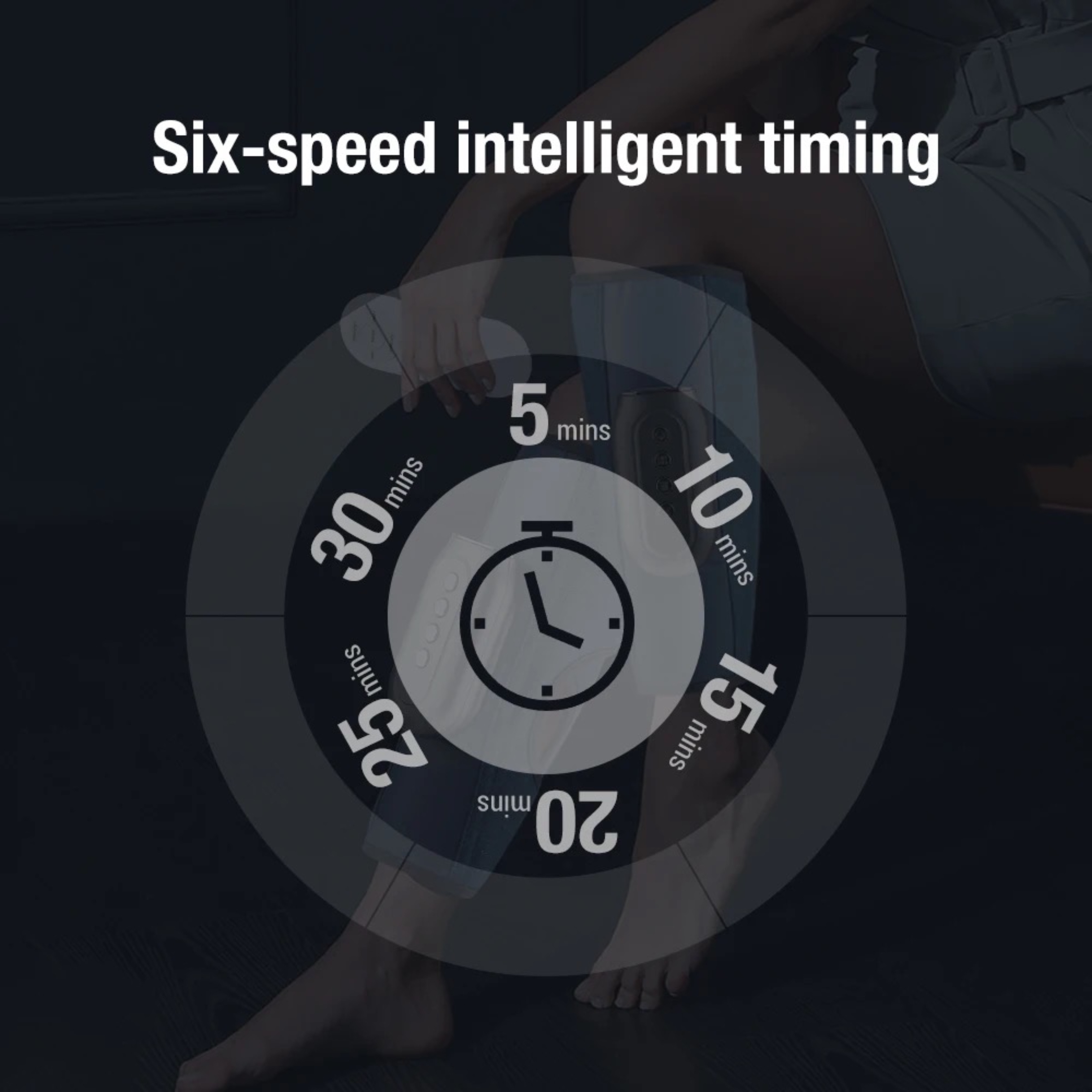 Obraz timera. Pokazuje tarczę zegara z różnymi interwałami czasowymi i nogą.