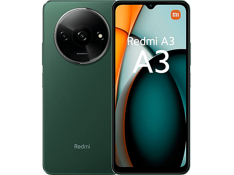 XIAOMI Redmi A3, Green, Móvil Android, 128 GB, 4 GB RAM, 6,71