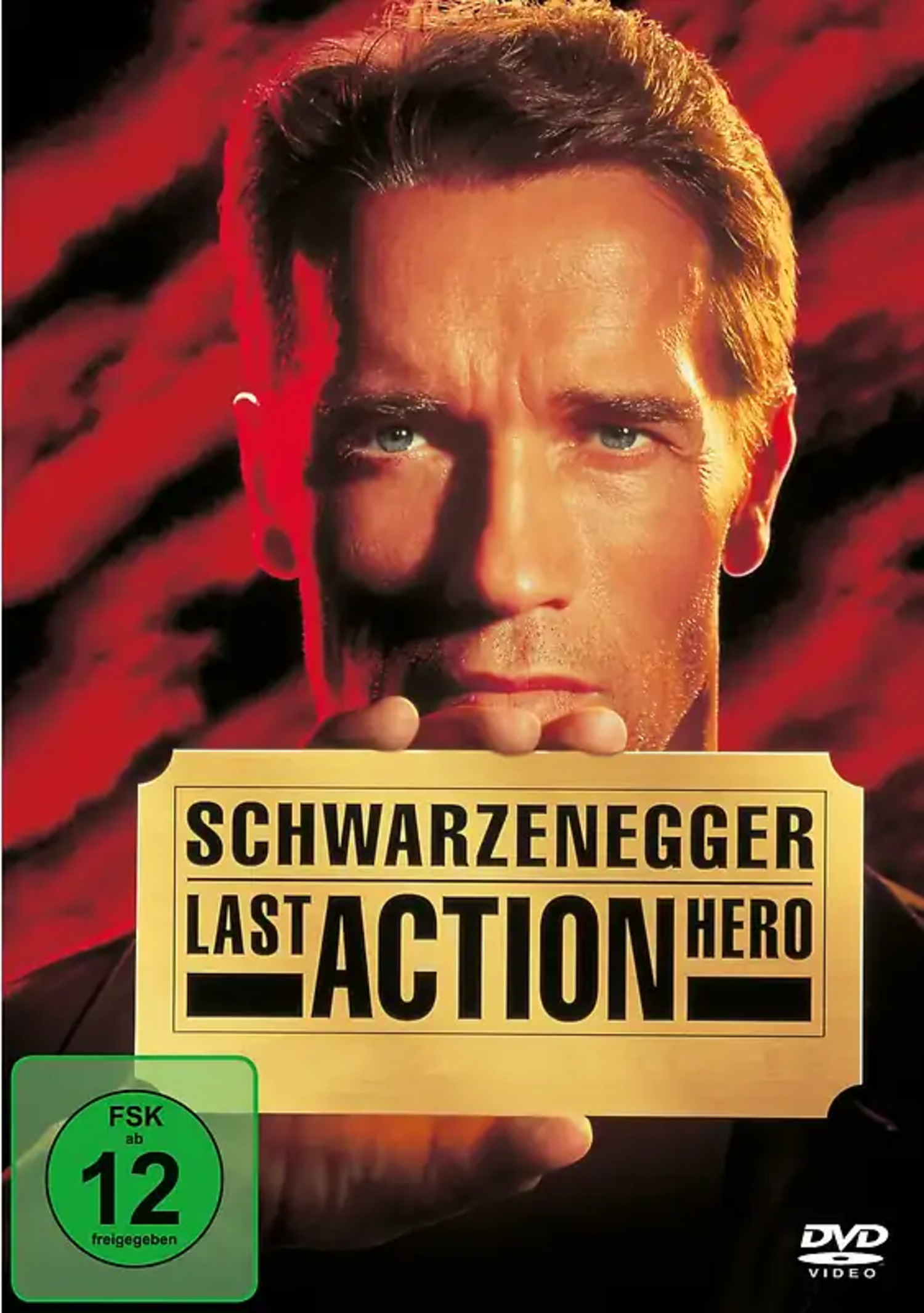Filmcover mit Arnold Schwarzenegger. Der Titel lautet 'Last Action Hero'.