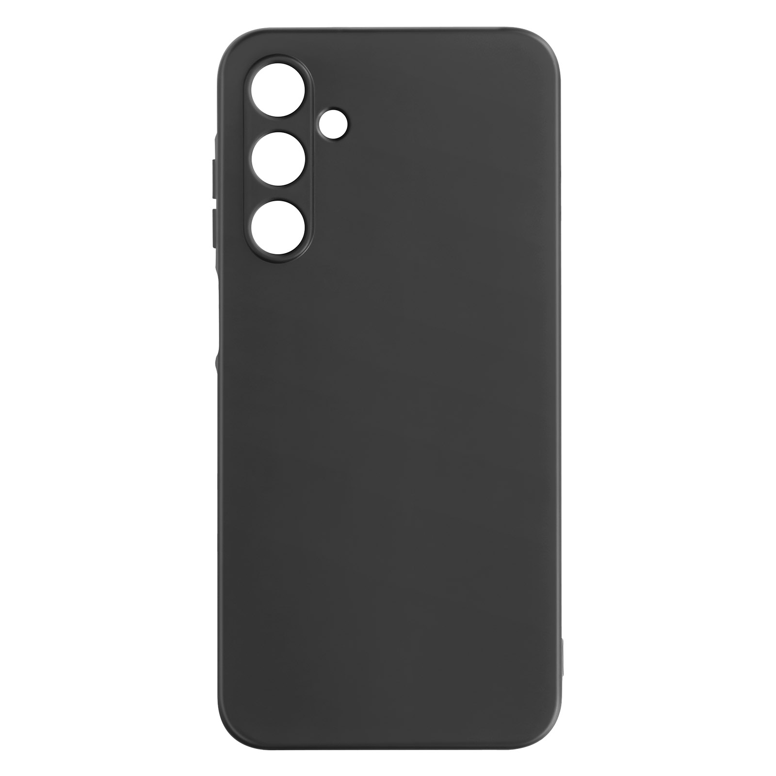 Custodia per telefono nera. Fori per la fotocamera. Finitura opaca.