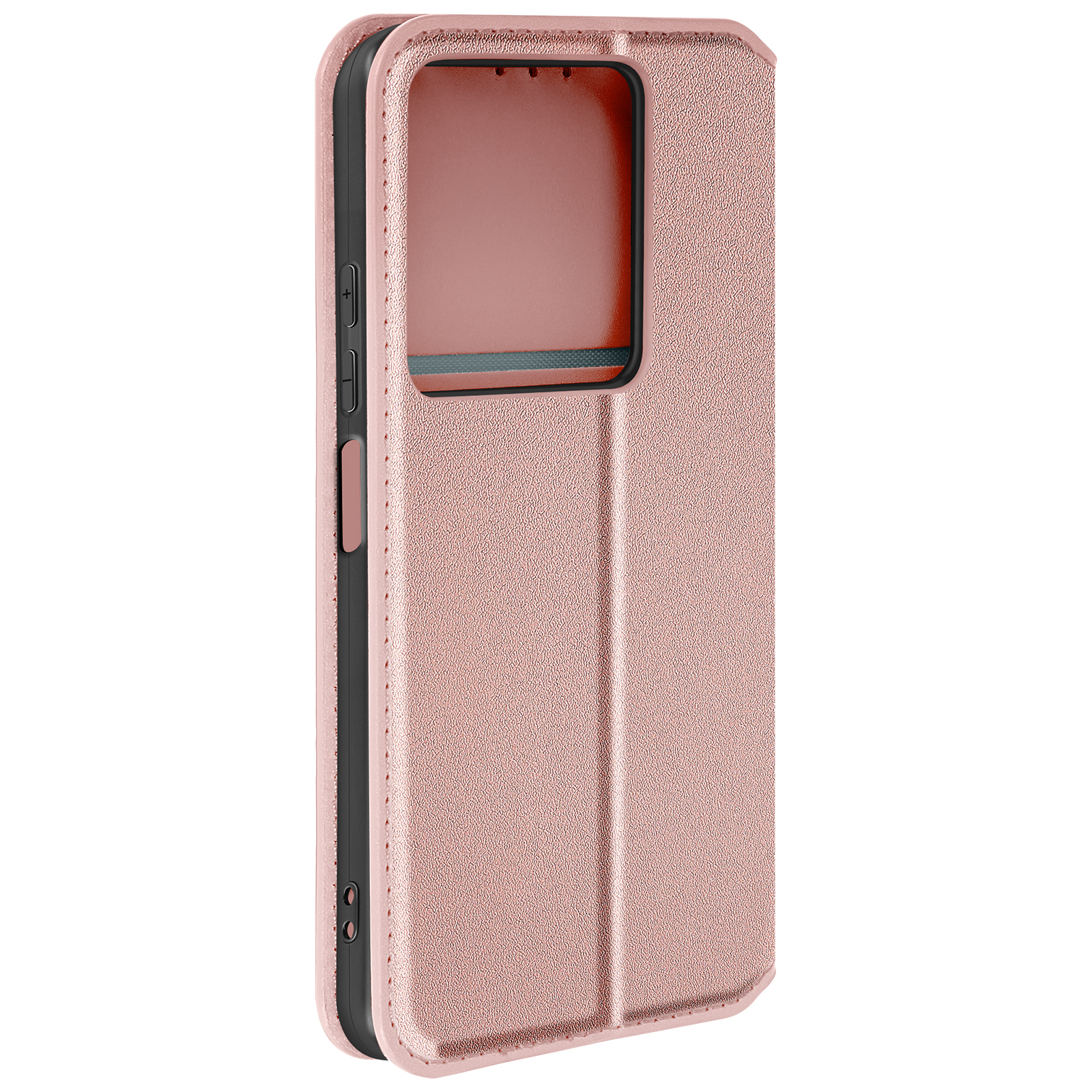 Custodia per telefono oro rosa, chiusa, con finestra.