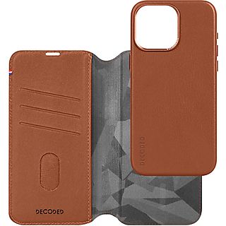 DECODED Decoded 2 in 1 Leather Detachable Wallet Telefoonhoesje voor Apple iPhone 15 Pro Max Bruin