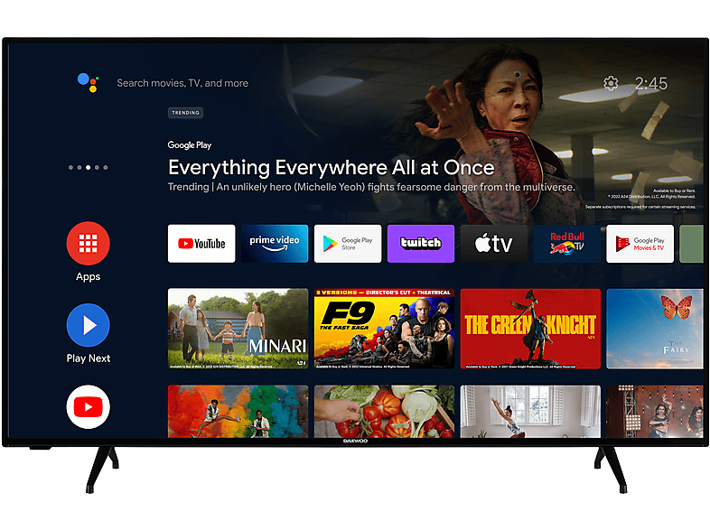 DAEWOO D50DM54UANSX LED TV (Flat, 50 Zoll / 126 cm, UHD 4K, SMART TV ...