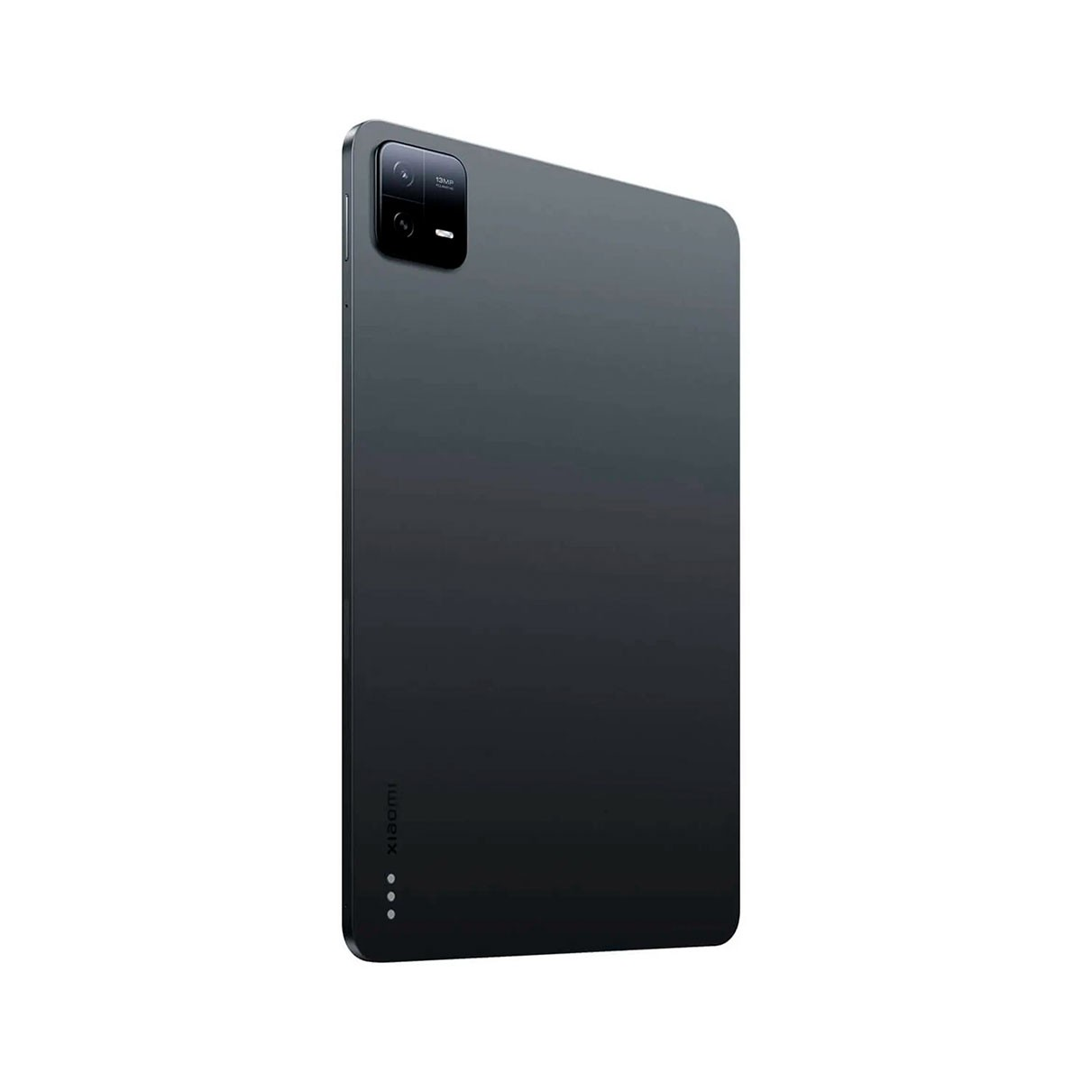 Schwarzes Tablet, Rückansicht, mit Kameramodul und Xiaomi-Logo.