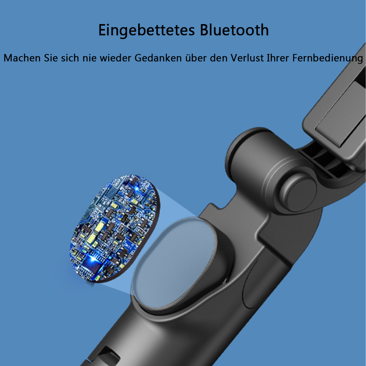 Nahaufnahme einer Leiterplatte. Blau und Schwarz. Blauer Hintergrund.