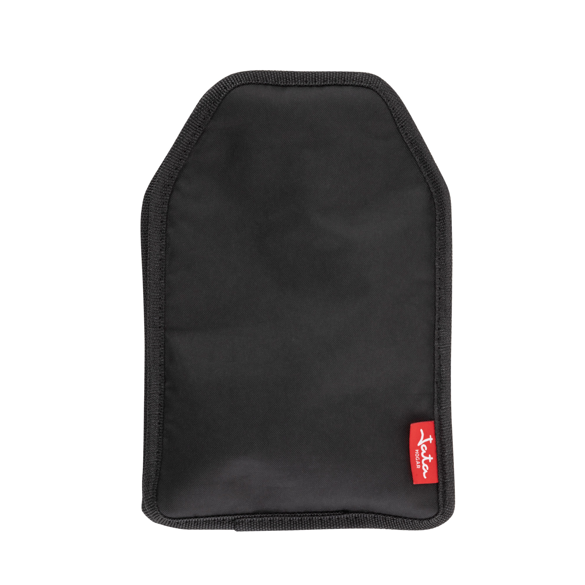 Carcasa negra para dispositivos electrónicos con etiqueta roja.