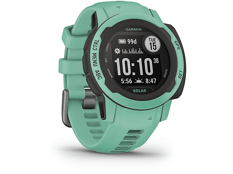 GARMIN INSTINCT 2S SOLAR NEO TROPIC Smartwatch Edelstahl Silikon, 112-180 mm, Pastellgrün