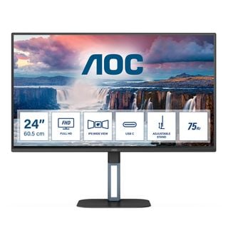 AOC 24V5C/BK 23,8 Zoll Full-HD Monitor (1 ms Reaktionszeit , 75Hz , 75 Hz nativ)