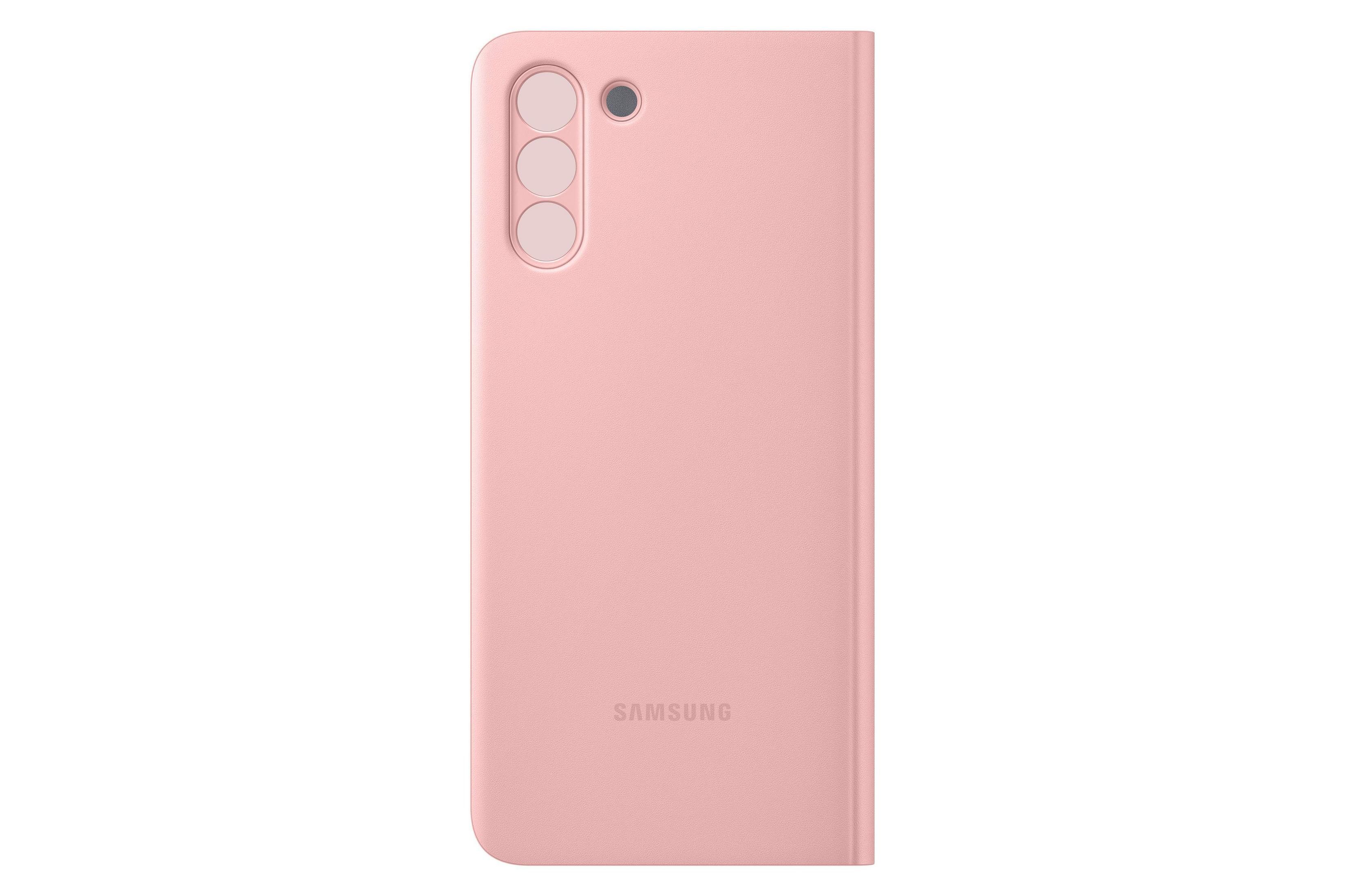 Rosa Handyhülle mit Kameraausschnitten und Samsung-Logo.