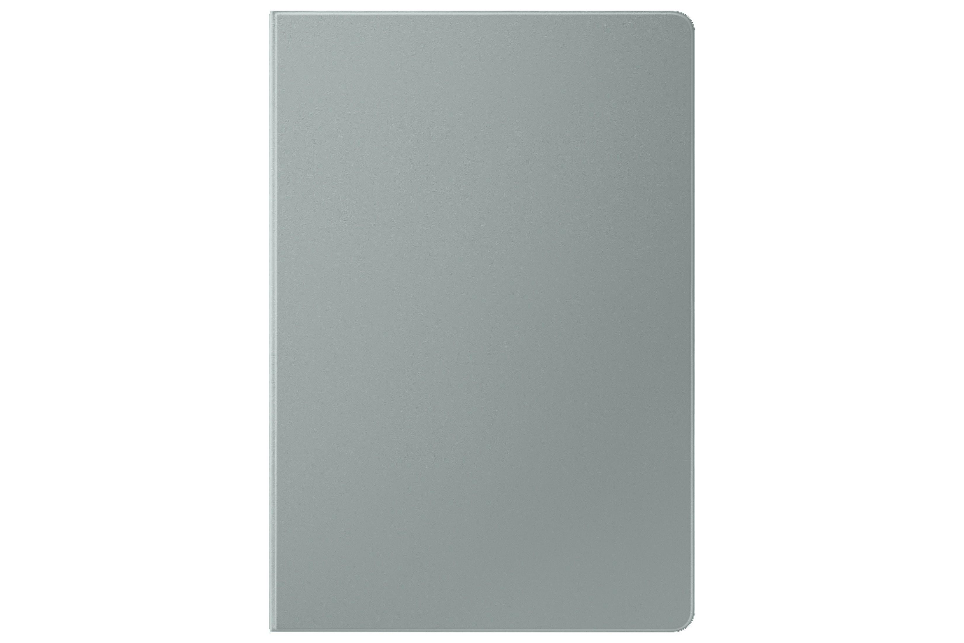 Une housse de tablette grise sur fond blanc. Elle a une forme rectangulaire.