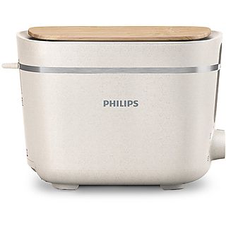 Tostadora - PHILIPS HD2640/10, 830 W, 2 ranuras, 2 rebanadas, Plástico  100% biológico