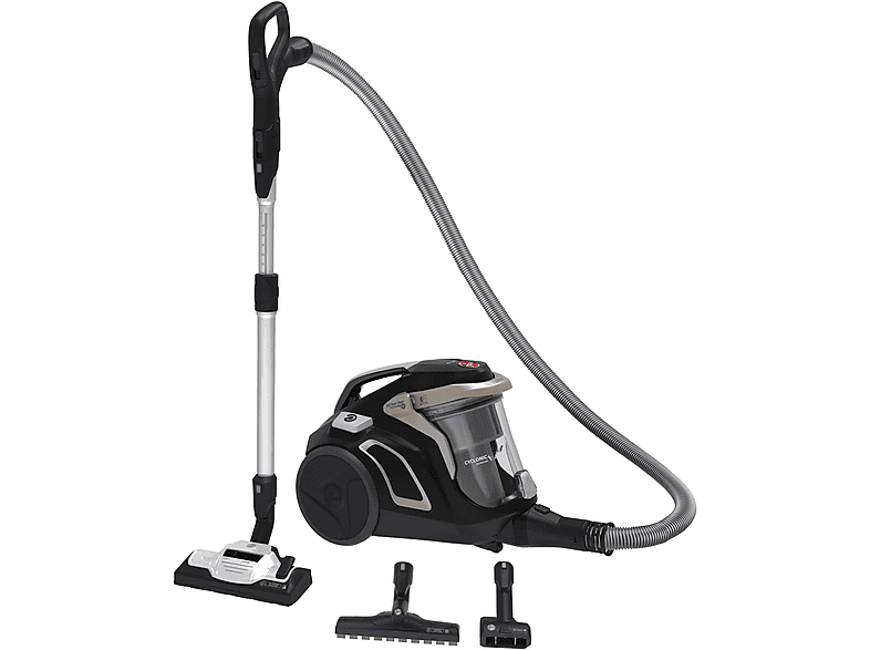 HOOVER HP 720 PET 011 Zylinder-Vakuum Staubsauger, maximale Leistung: 850 Watt, Cougar Schwarz/Inka-Gold)