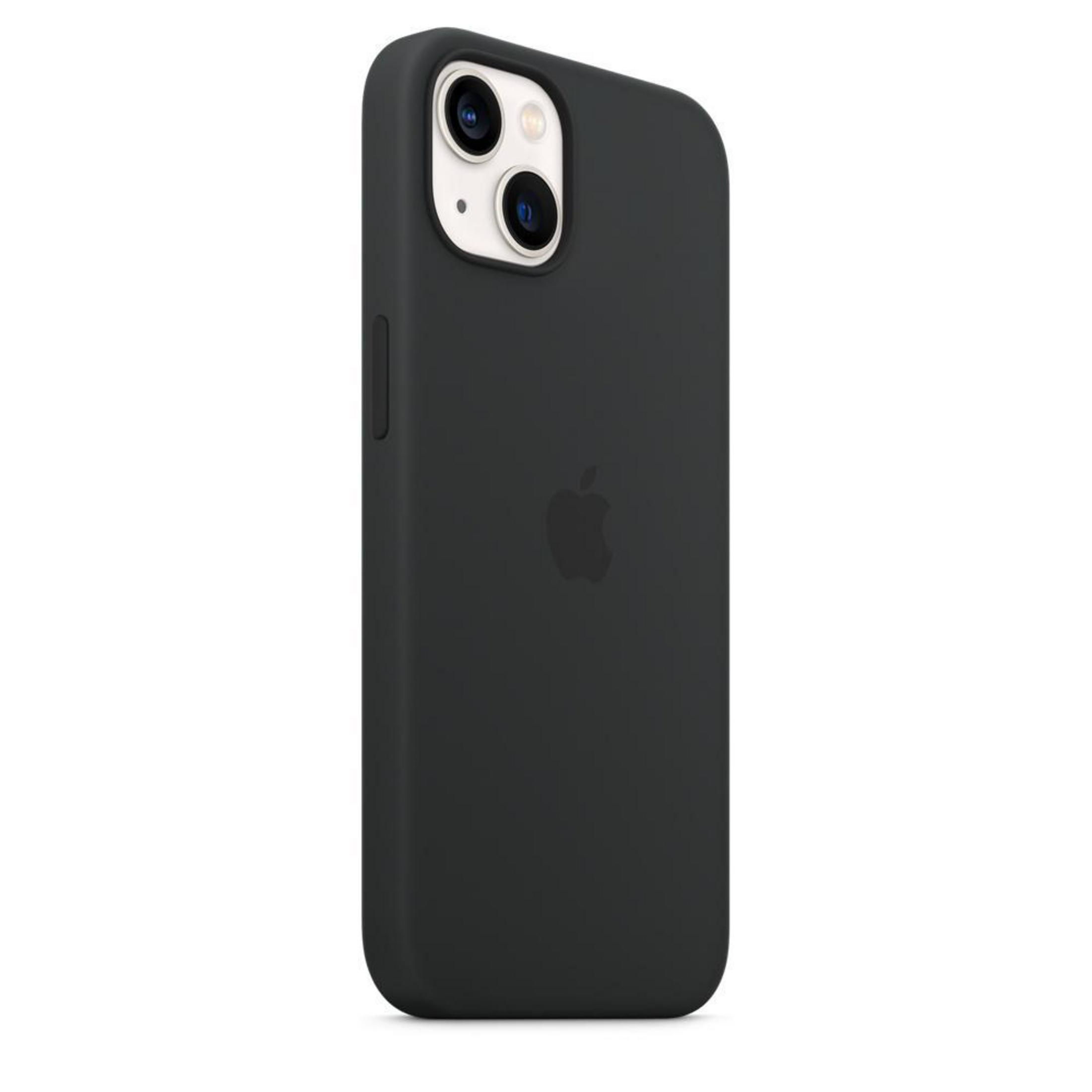 Coque de téléphone noire avec un logo Apple. C'est un design élégant et minimaliste.