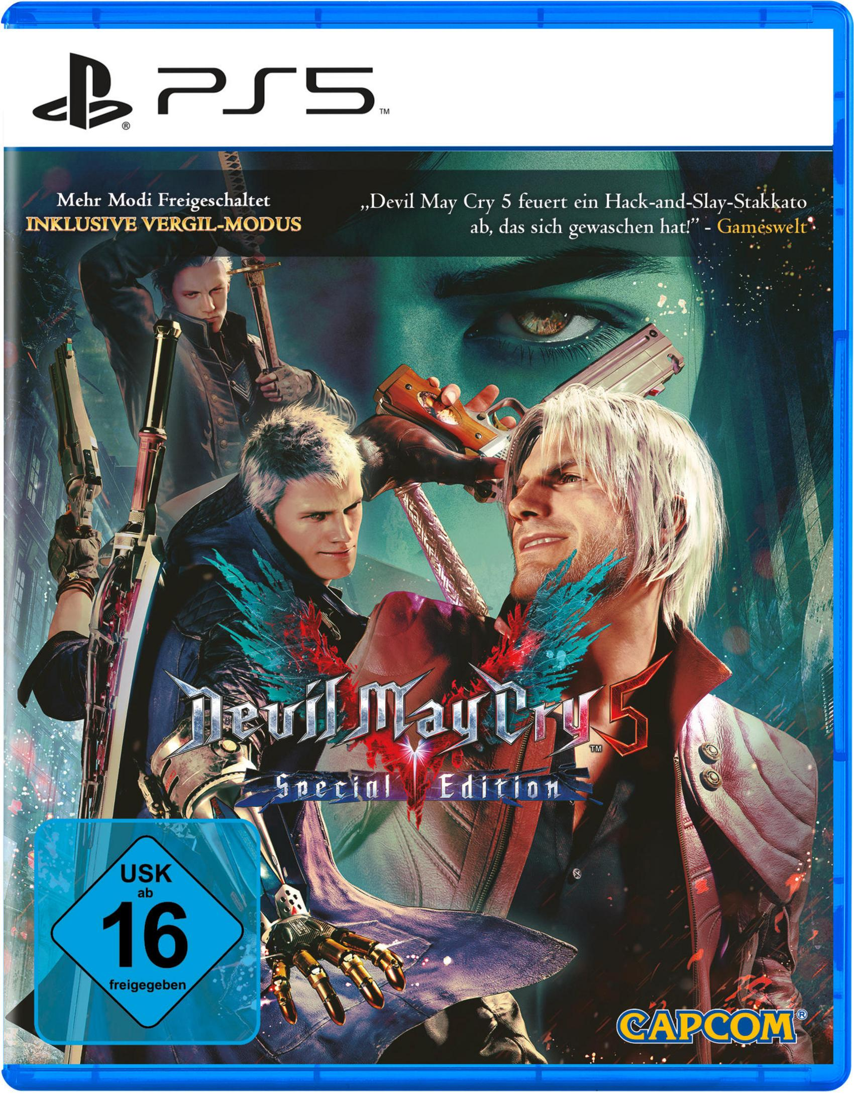 Okładka gry: Postacie z Devil May Cry 5 Special Edition.
