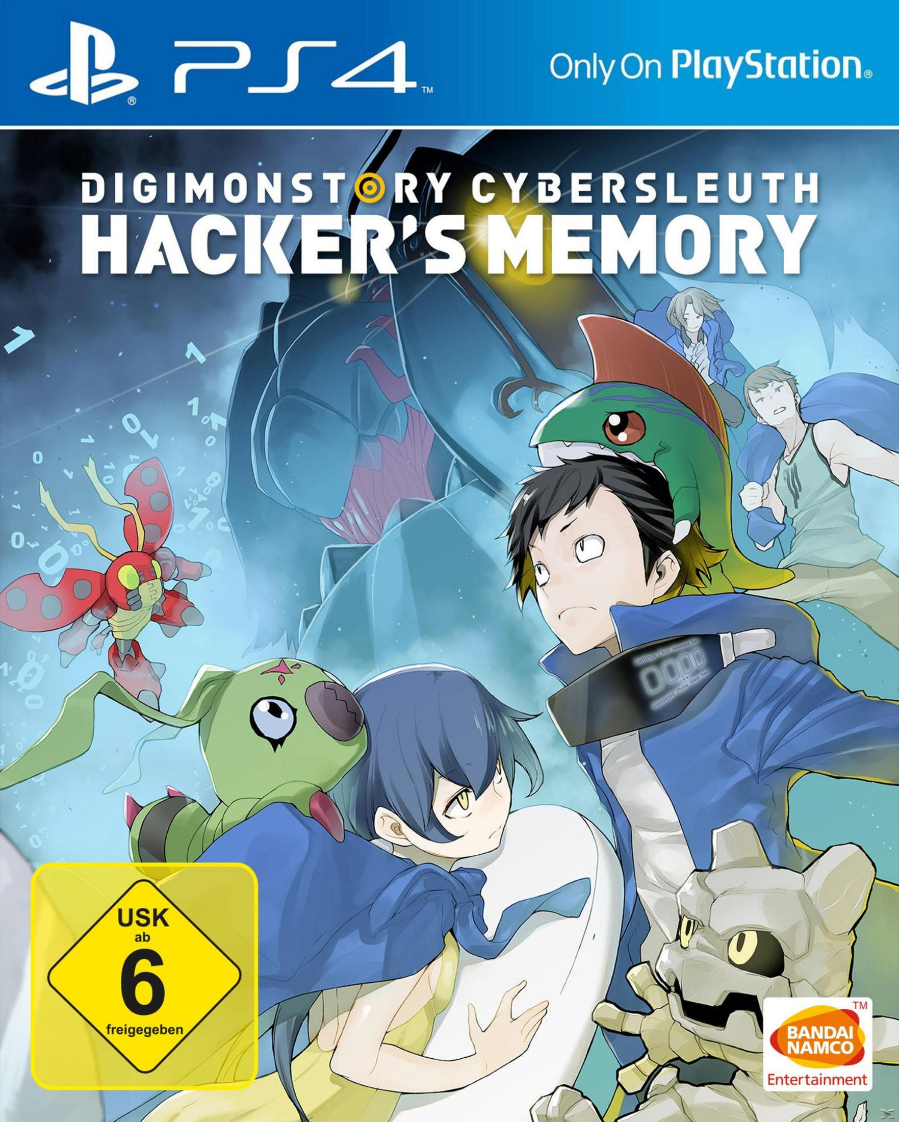 Okładka gry Digimon Story Cyber Sleuth: Hacker's Memory na PS4 z postaciami z anime.