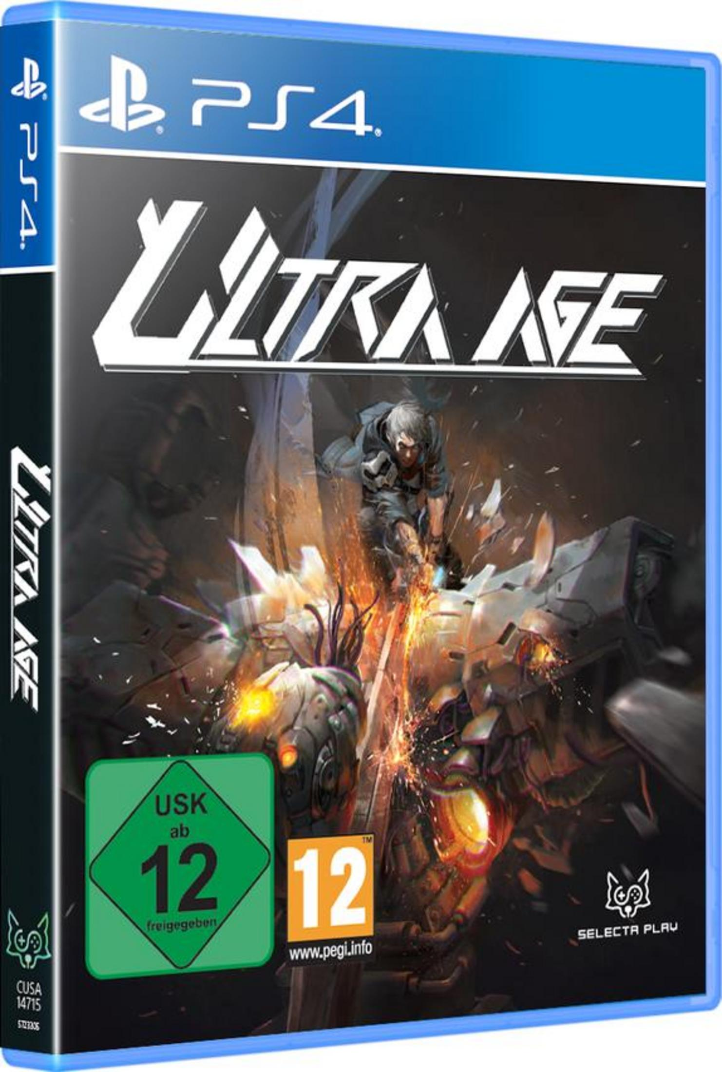 Videogame box art. Een krijger en een mech zijn zichtbaar.