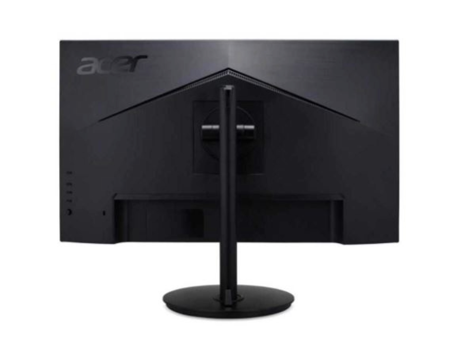 La parte posteriore di un monitor Acer nero, con supporto e logo Acer visibile.