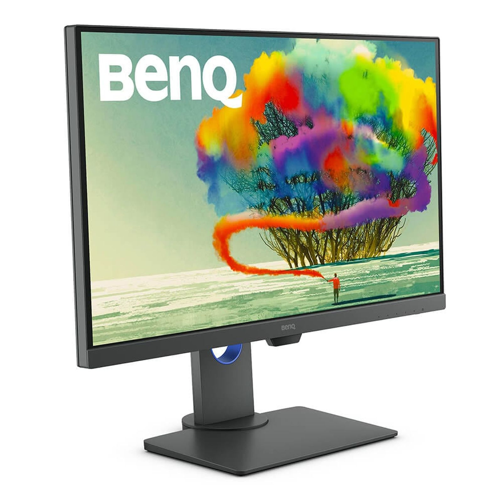 Monitor BenQ, kolorowe dzieła sztuki wyświetlane na ekranie.