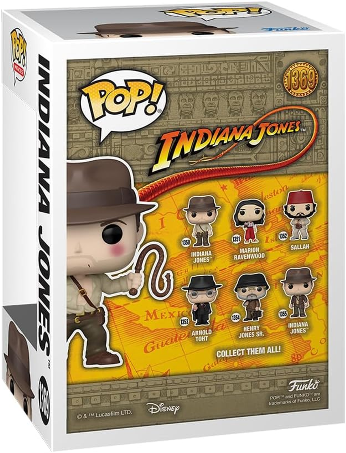 Scatola della figura Funko Pop: Indiana Jones, vengono mostrati più personaggi.