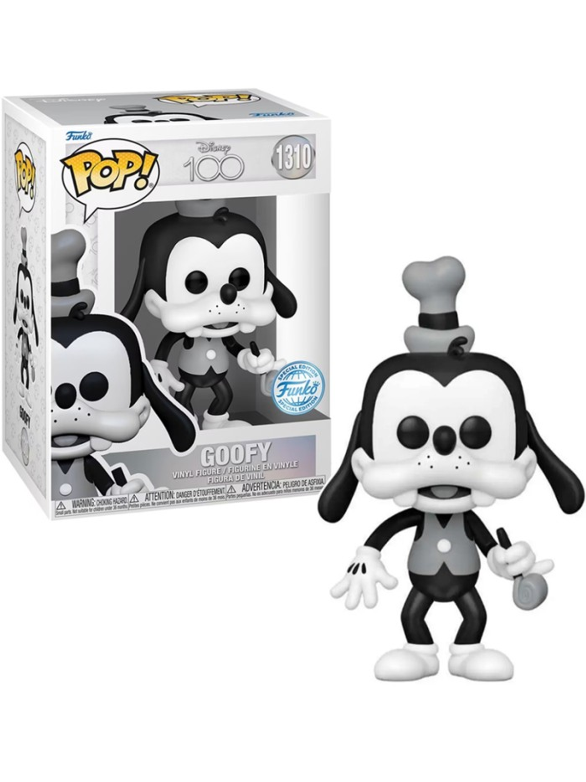 Funko Pop! di Pippo. Anche la confezione è visibile, con il logo Funko Pop!.