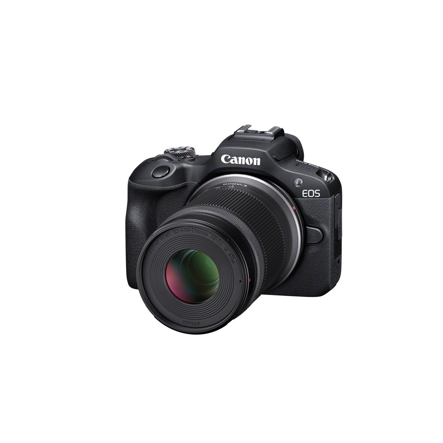 Black Canon camera with a lens attached. The Canon and EOS logos are visible.