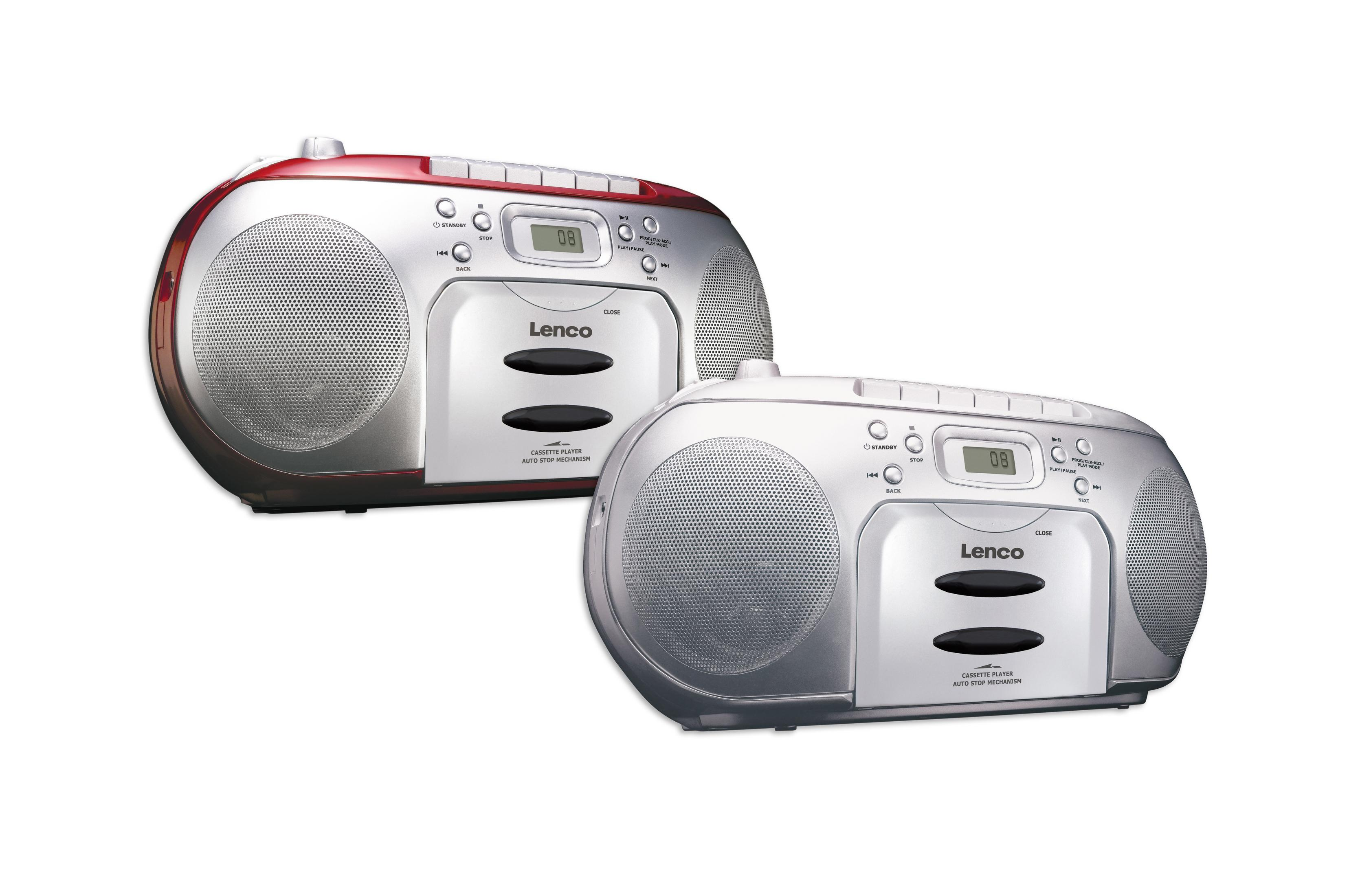 LENCO SCD-420SI Boombox lecteur CD, Argent