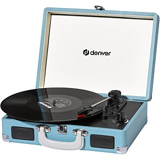 Tocadiscos  - VPL-120 DENVER, AUX, PC LINK, JACK, 33, 45, 78, Azul