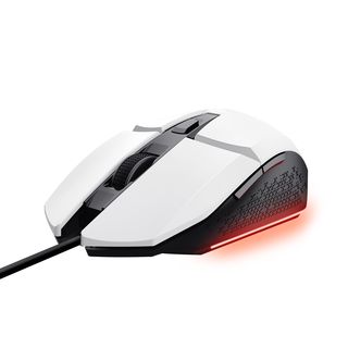 TRUST GXT 109W Felox Gaming Maus, Mehrfarbige LED-Beleuchtung, 200-6400 DPI, USB Kabel 150 cm Gaming-Maus, Weiß
