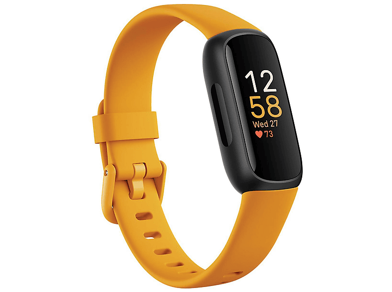 FITBIT Inspire 3, Fitness Tracker, S und L, Morning Glow/Black
