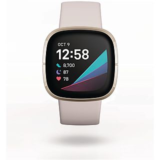 FITBIT FB512GLWT SENSE LUNAR WHITE/SOFT GOLD STAIN. STEEL Smartwatch Stainless Steel Silikon, S, L, Lunar White/Soft Gold