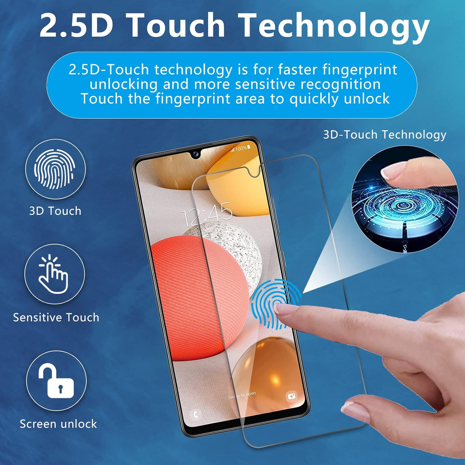 Smartphone mit Fingerabdruck auf dem Bildschirm. Informationen zur 2,5D-Touch-Technologie.
