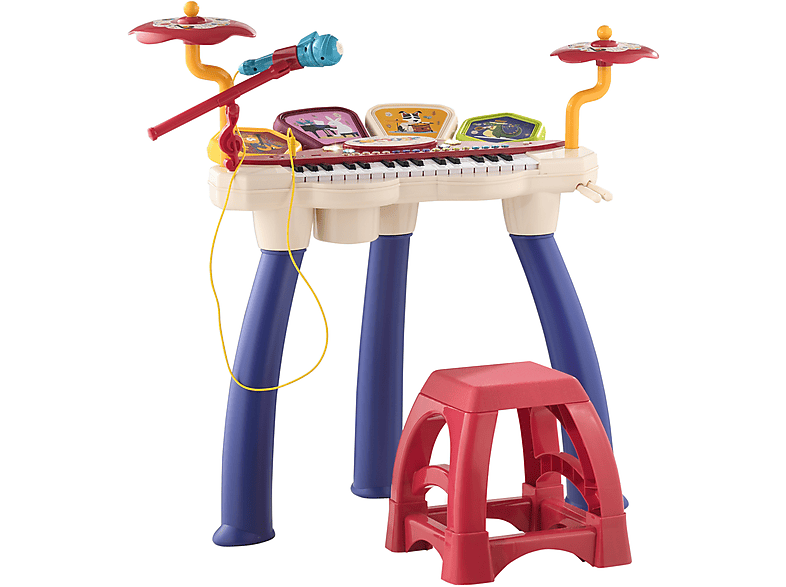 AIYAPLAY Tastiera Per Bambini 32 Tasti Con Sgabello, Luci E Microfono - Giocattolo Musicale Educativo 3-6 Anni